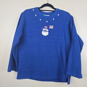 The quacker factory vintage patriotic snowman sweater size M